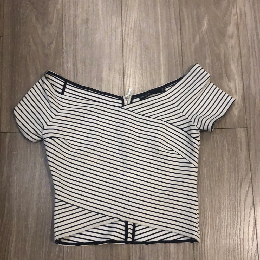 Karen Millen Stripped French Girl Crop Top